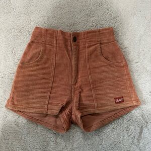 Hammies Women's High Waist Corduroy Shorts - Rust